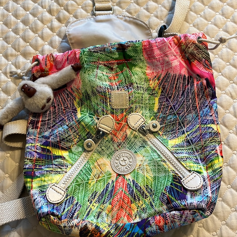 Kipling Rainbow Leaves Mini Backpack - Picture 9 of 9